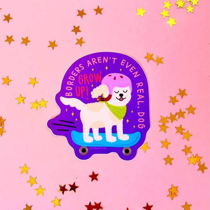 The Peach Fuzz – Adesivo por atacado – Fronteiras nem sequer são autocolantes reais3