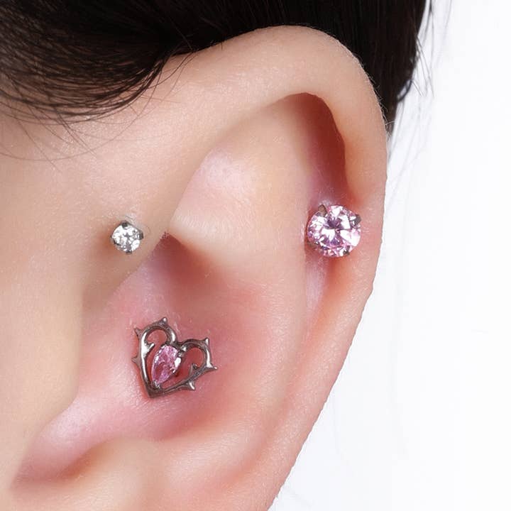 Silver Titanium Sparkle Rainbow Stud for wholesale on Faire18