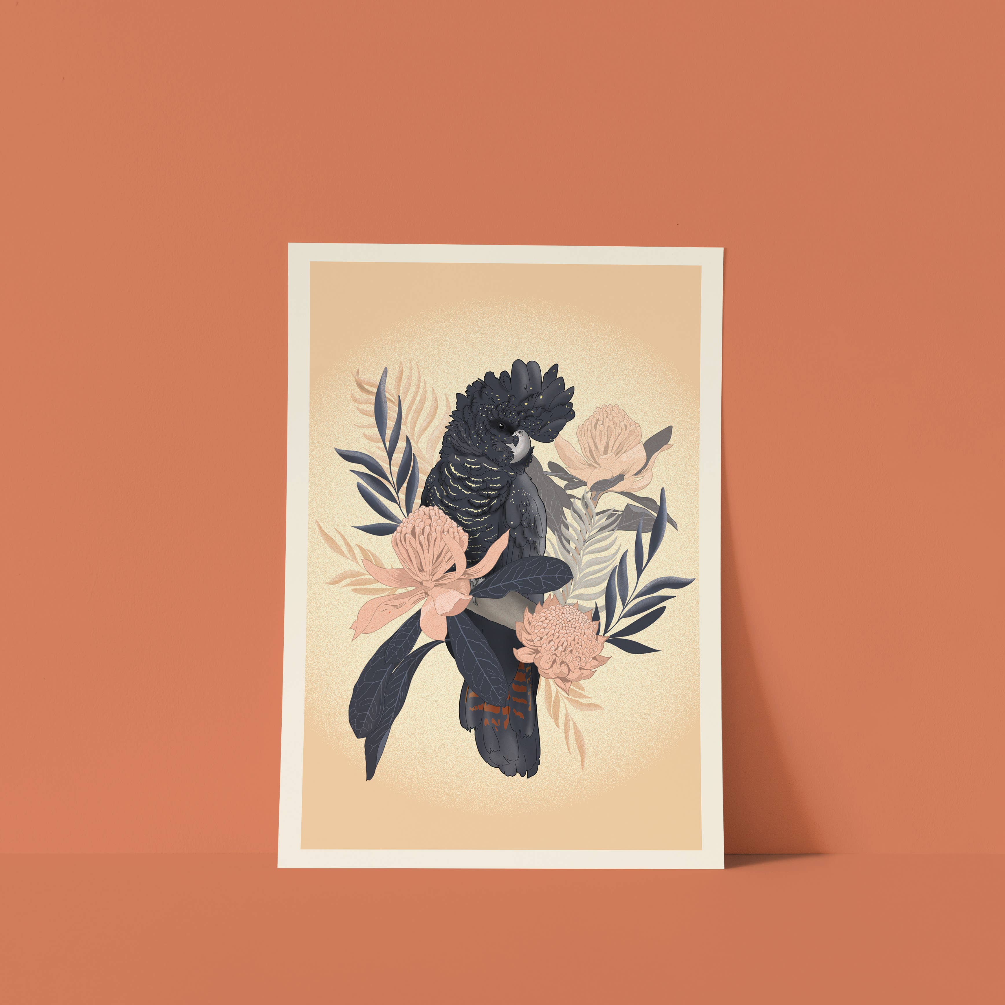 Little Green Mini Creative - Wholesale Poster - Red-Tailed Black Cockatoo A4 Poster | Art Print | Australian2