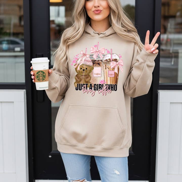 Just A Girl Who Loves Coffee DTF Heat Transfer for wholesale by Trendy Transfers