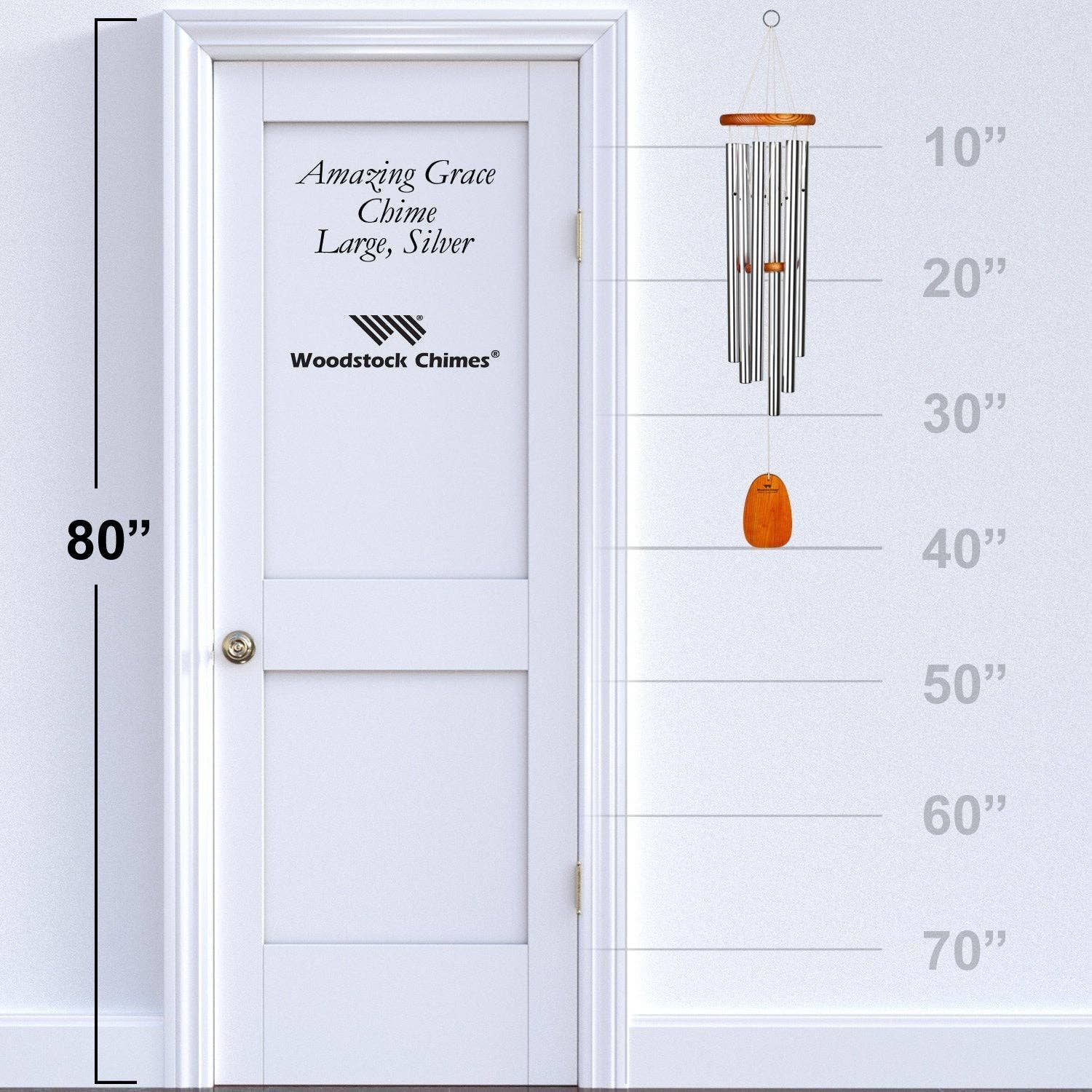 Woodstock Chimes - Wholesale Wind Chime - Amazing Grace® Chime - Large, Silver5