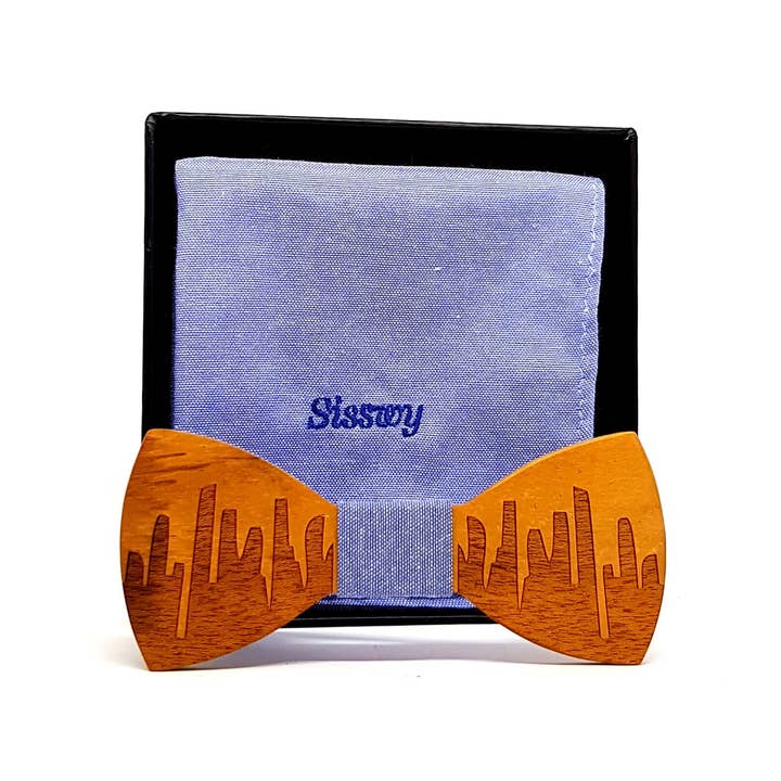 Sisswy – wholesale Bow Tie - Men’s – Teak Bow Tie With Cotton Pouch | Rinjani1
