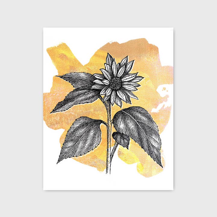 Solsikke Kunsttryk 8x10" for engroshandel hos Jeanelle Demers