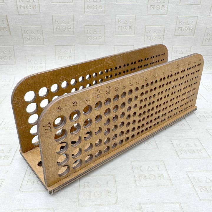 Kainor - Wholesale Knitting/Crochet Supplies - Knitting needle organizer 2-10mm EU/US Sizes Brown3
