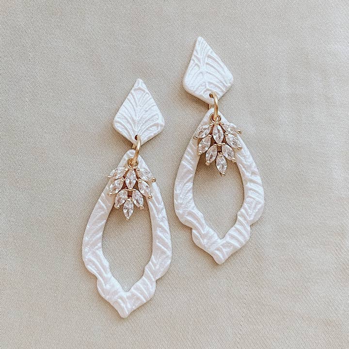 Clay & Fern Co. - Wholesale Dangle Earrings - Dahlia Earrings - Gold | Modern Wedding Jewelry0