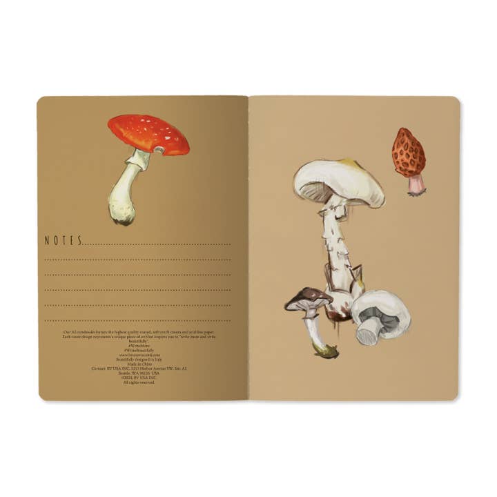 BV by Bruno Visconti - Wholesale Notebook - Mushrooms on White3