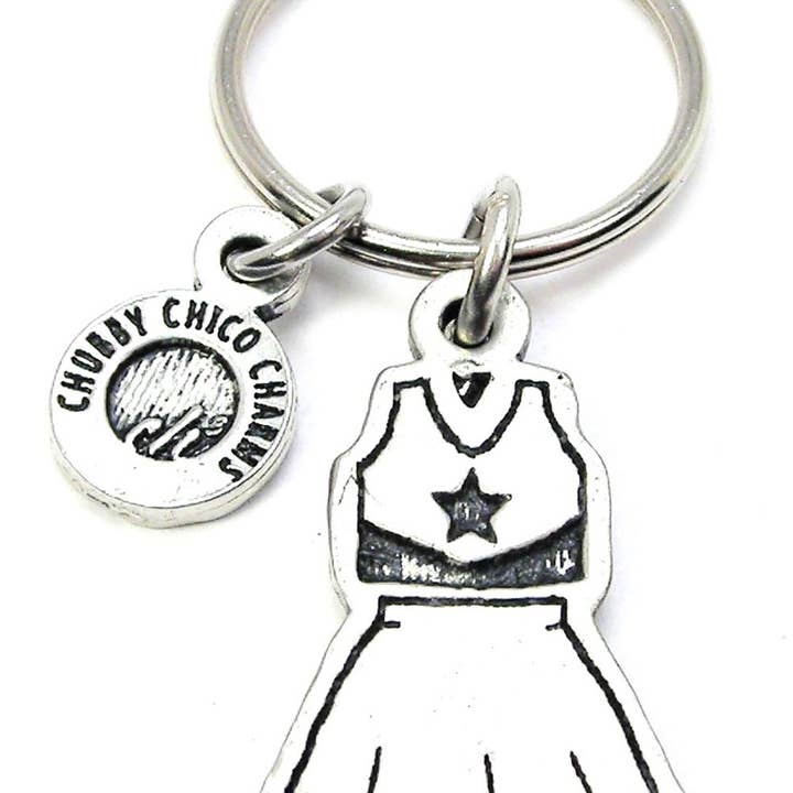 Cheerleader Uniform Key Chain School Sports Football for wholesale by Chubby Chico Charms