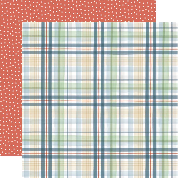 On The Farm: Farm Sweet Farm Plaid 12x12 Patterned Paper for wholesale by Echo Park Paper Co.