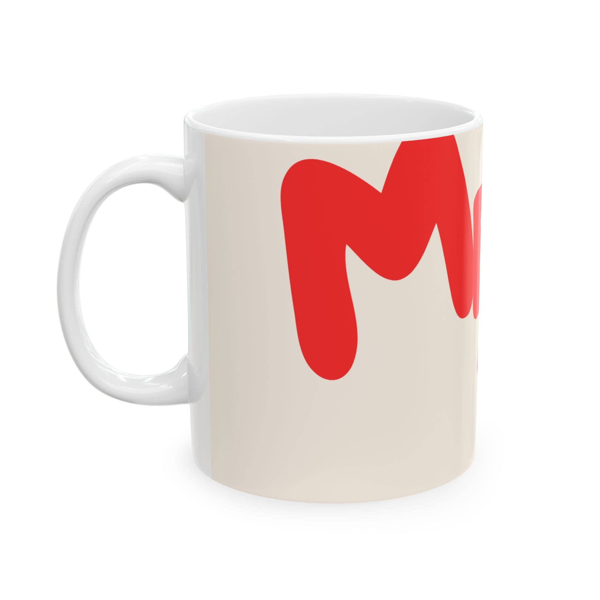 MARA Style - Wholesale Coffee Mug - Modern Merry Christmas Ceramic Mug, Red - White3