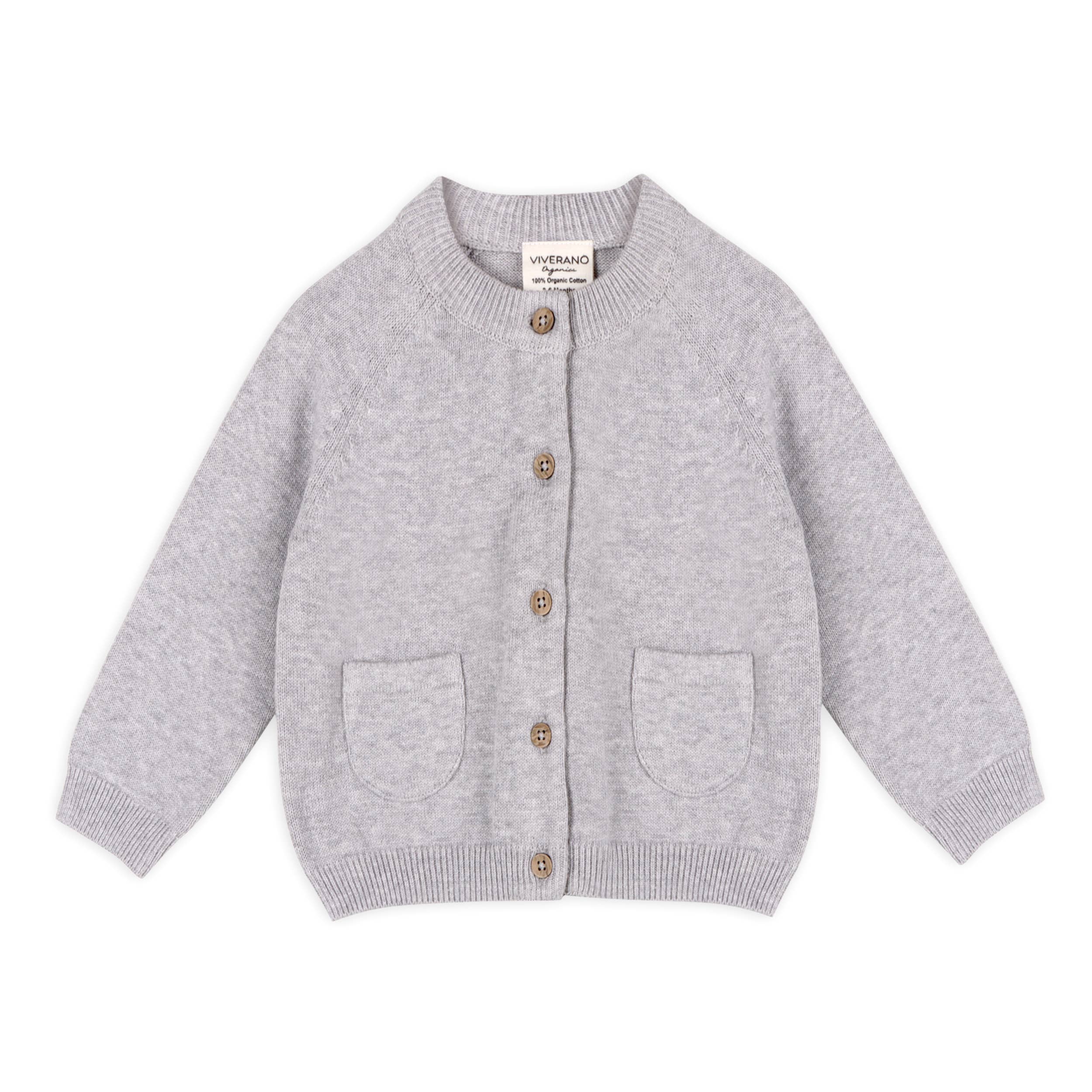 Viverano Organics - Wholesale Cardigan - Baby - Milan Pastel Baby Button Cardigan Sweater (Organic Cotton)1