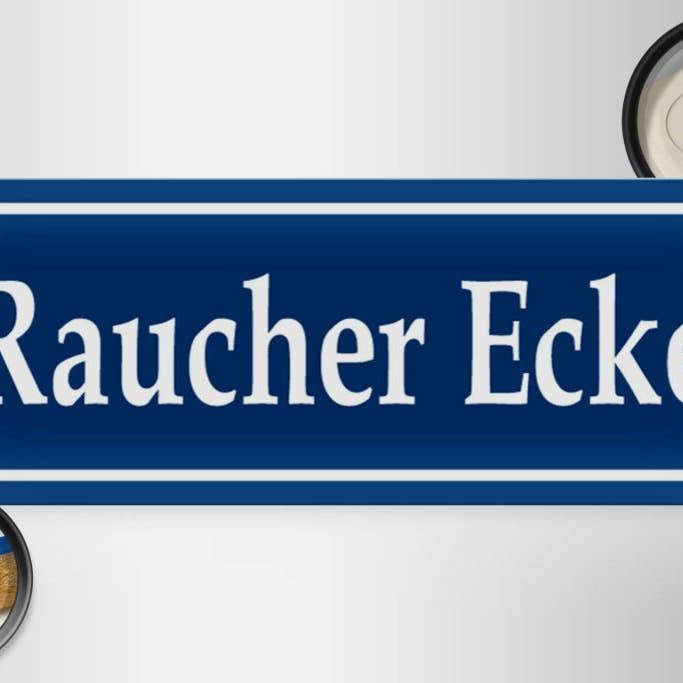 Femer – Engroshandel Skilt – Træskilt 27x10cm rygerhjørne (blå, hvid) træ dekorativt skilt træskilt1