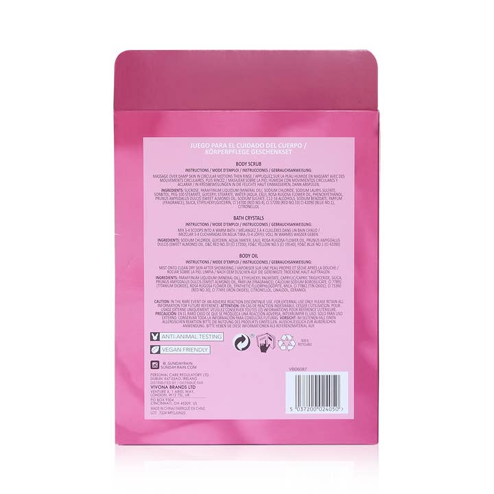 Beauty Goddess - Wholesale Bath & body set - Sunday Rain Rose Fleur Trio7