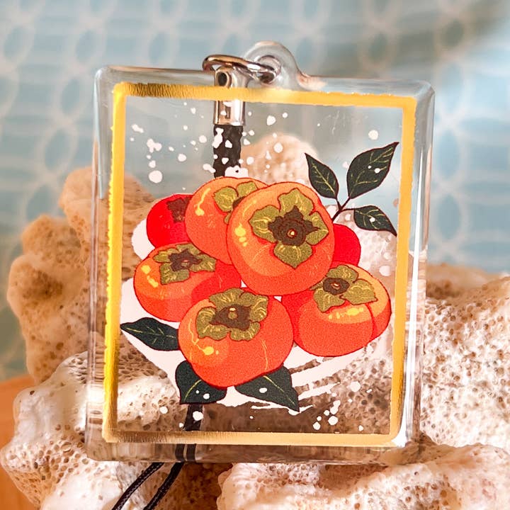 Breloque en feuille d'or Persimmon pour la vente par Pegushi