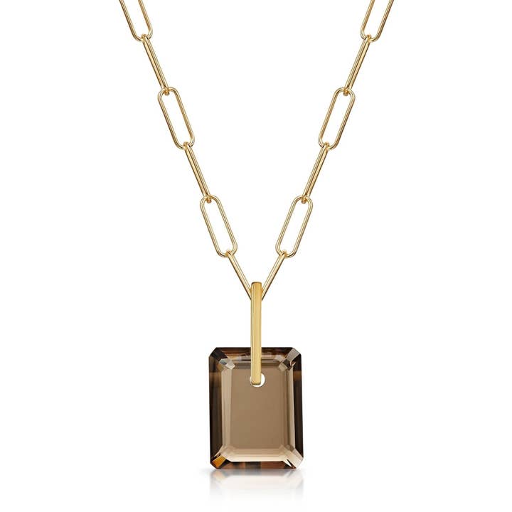 Smoky Quartz Slab Necklace for wholesale by Fervor Montréal