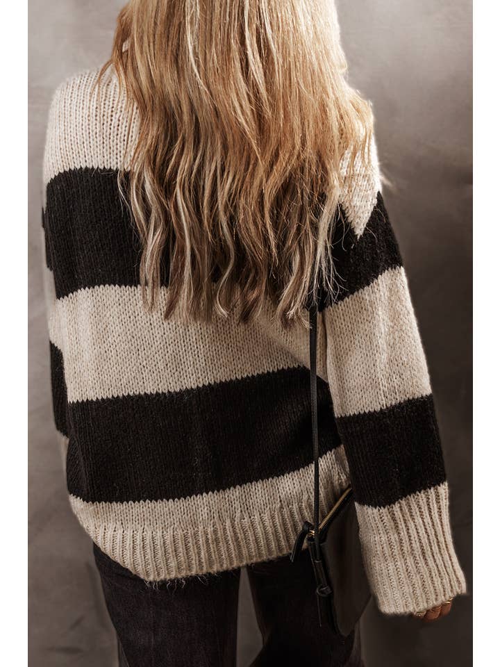 Little Daisy Closet - Wholesale Knit Sweater - Women's - LDC Colorblock Pullover Loose Sweater