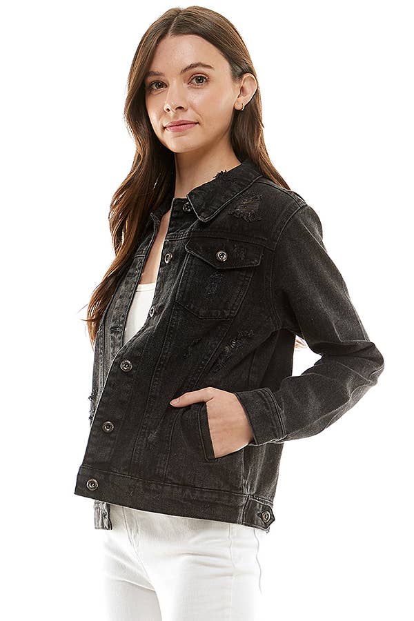 patrol jeans - Wholesale Denim Jacket - Women's - Ladies Denim Jacket with Distressed4