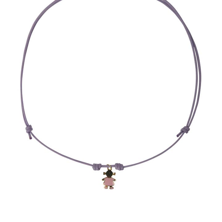 HANGER KLEIN MEISJE PAARSE KOORD voor wholesale door Les Bebes d'Elysea