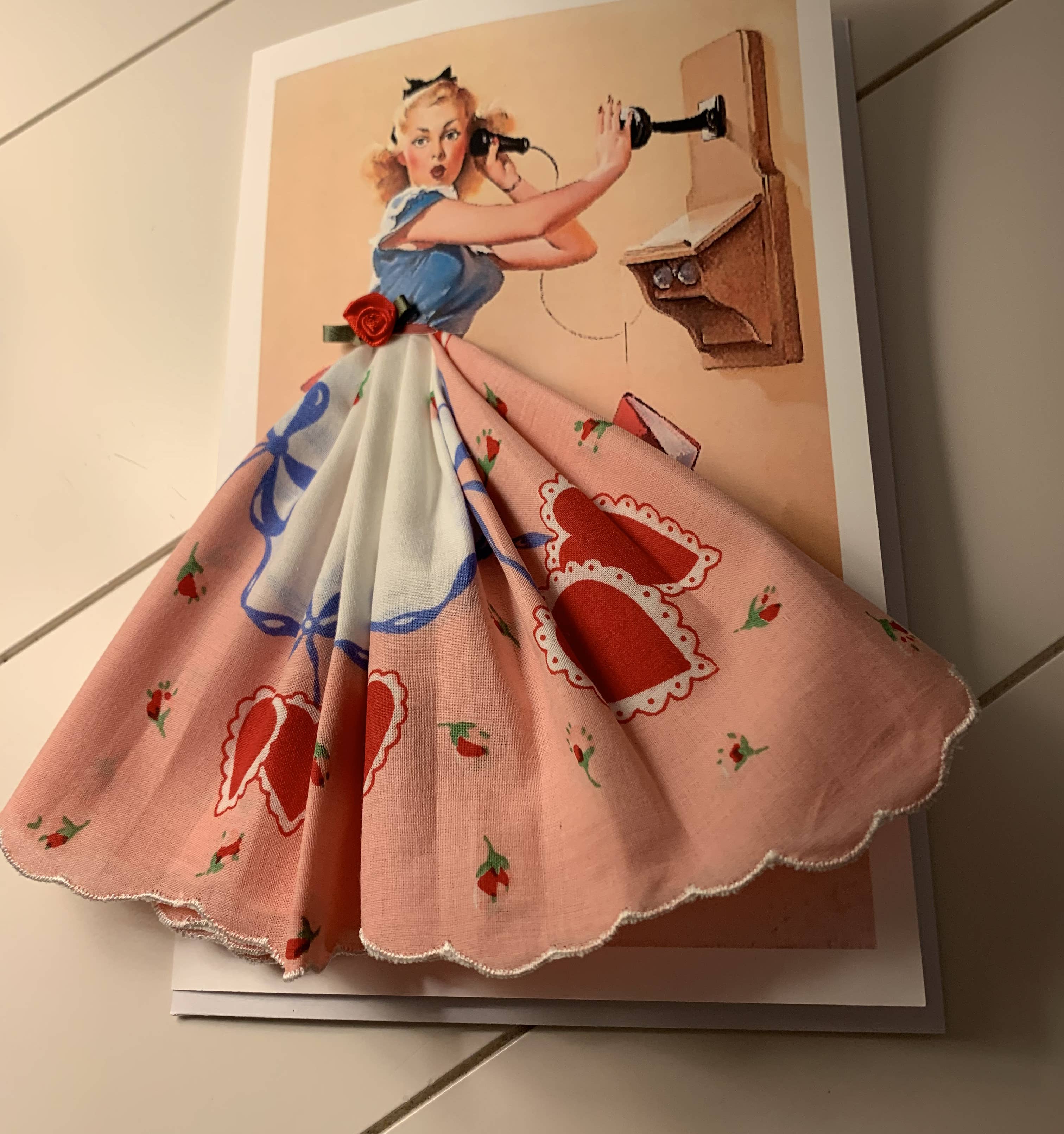 MOMENTS IN THYME - Wholesale Everyday Greeting Card - Telephone Pinup Girl Keepsake Card