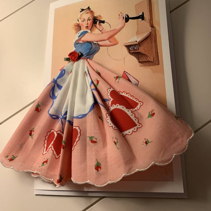 MOMENTS IN THYME - Wholesale Everyday Greeting Card - Telephone Pinup Girl Keepsake Card0