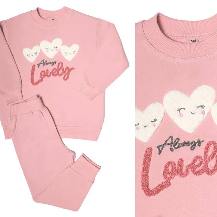 Dreamline - Wholesale Top & Pant Set - Kids - Girls Crewneck & Joggers Set "Lovely"7