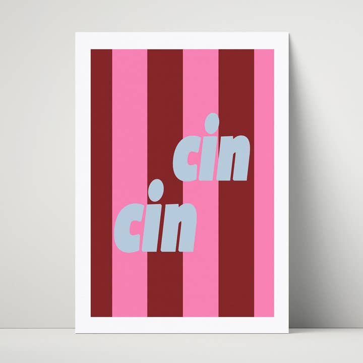 Cin Cin Vibrant Quirky Art Print for wholesale by Maddison Ball Creative