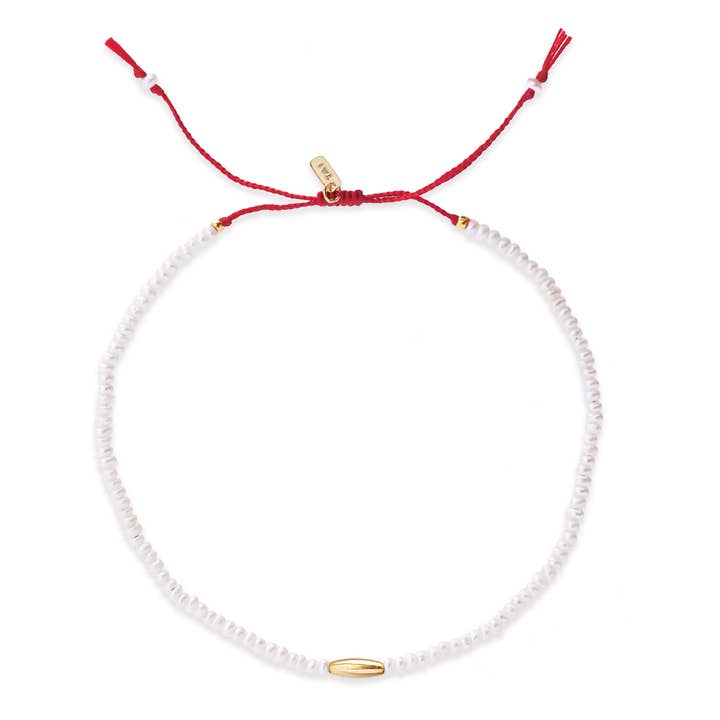 Tiny Fresh Pearls Bracelet With Oval Pendant for wholesale by Tai Jewelry