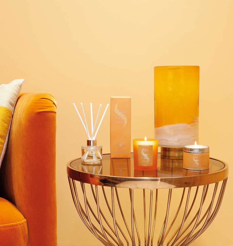 Shearer Candles – Vela em jarro/copo por atacado – Vela de Frasco de Âmbar e Rosa1