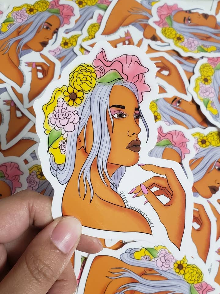 Flower Crown Sticker for wholesale by ClarizeYale Revadavia
