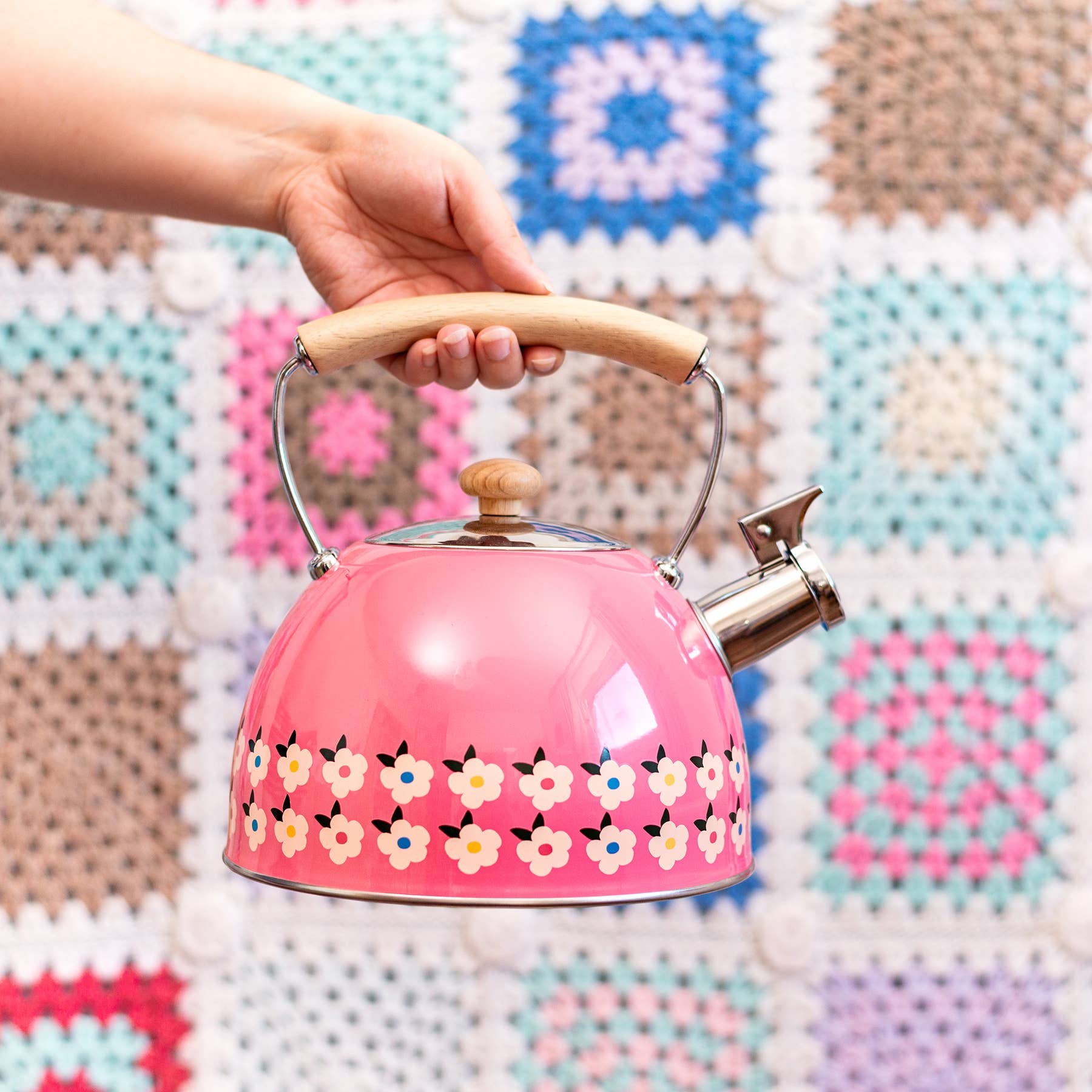 Enamelhappy – Großhandel Wasserkessel – Rosa Pinkfarbene Pfeifkessel Edelstahl Tee Niedlich2