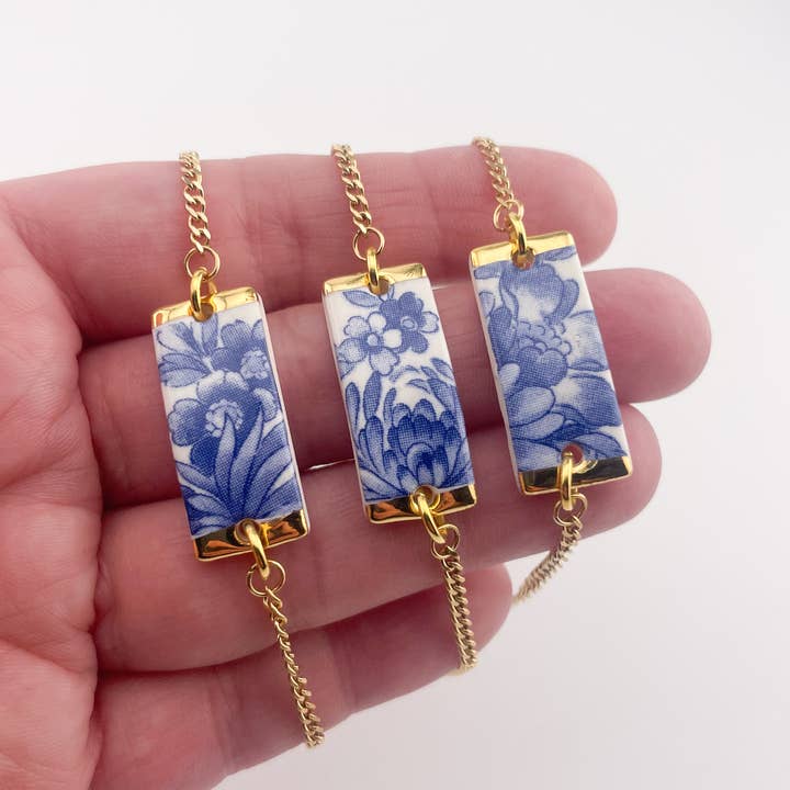 Clay Blanca - Wholesale Charm/Dangle Bracelet - Blue China Rectangle Bracelets (Options)13