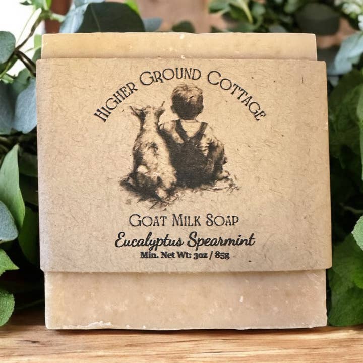 Eucalyptus Munt Geitenmelkzeep voor wholesale door Higher Ground Cottage