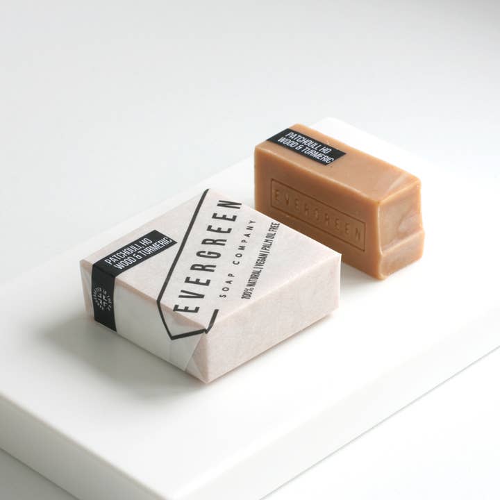 Evergreen Soap Company – wholesale Bar Soap – Patchouli, Ho Wood & Turmeric 100% Natural Soap5
