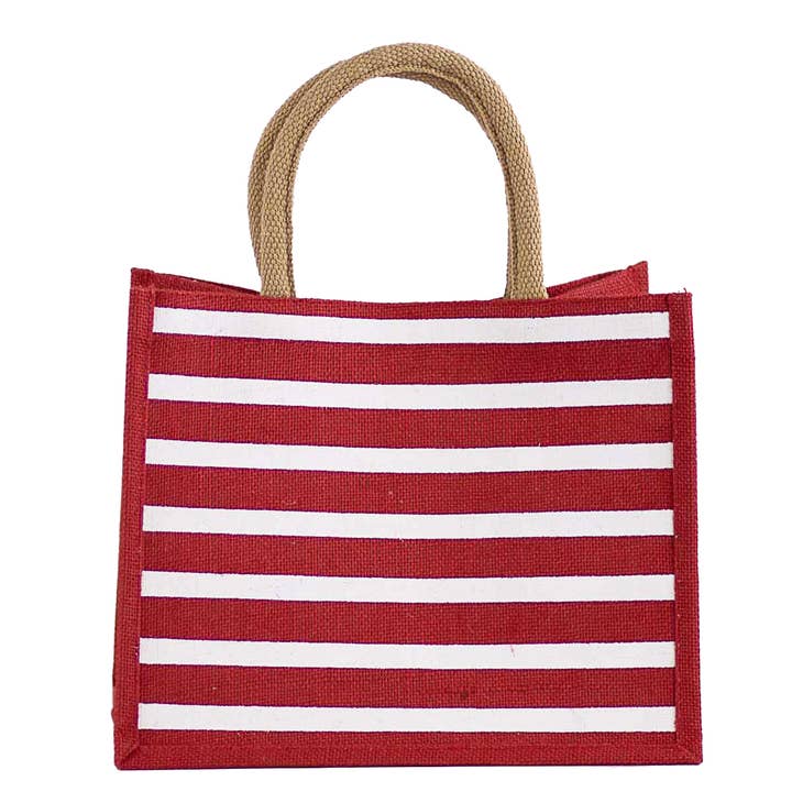 The Royal Standard - Wholesale Gift Bag - Stripe Gift Tote Red/White 12x10x8