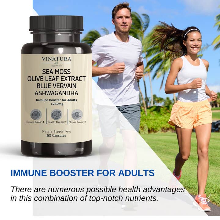 VINATURA SUPPLEMENTS - Wholesale Oral Supplement/Vitamin - Sea Moss, Blue Vervain, Olive Leaf Extract, Ashwagandha 1250mg3