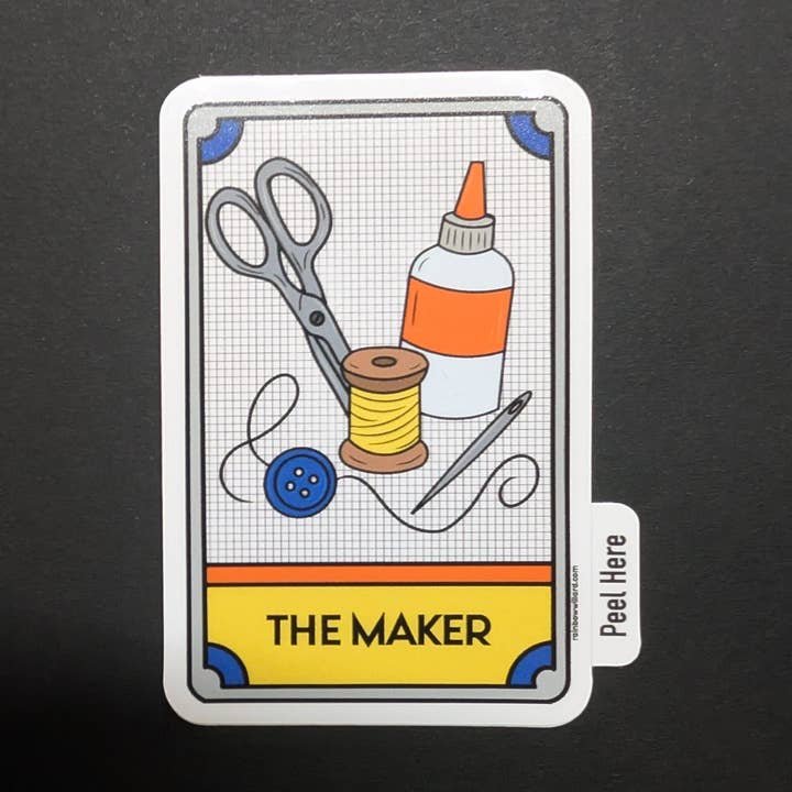 The Maker Vinyl Sticker for wholesale by Rainbow Willard Studio