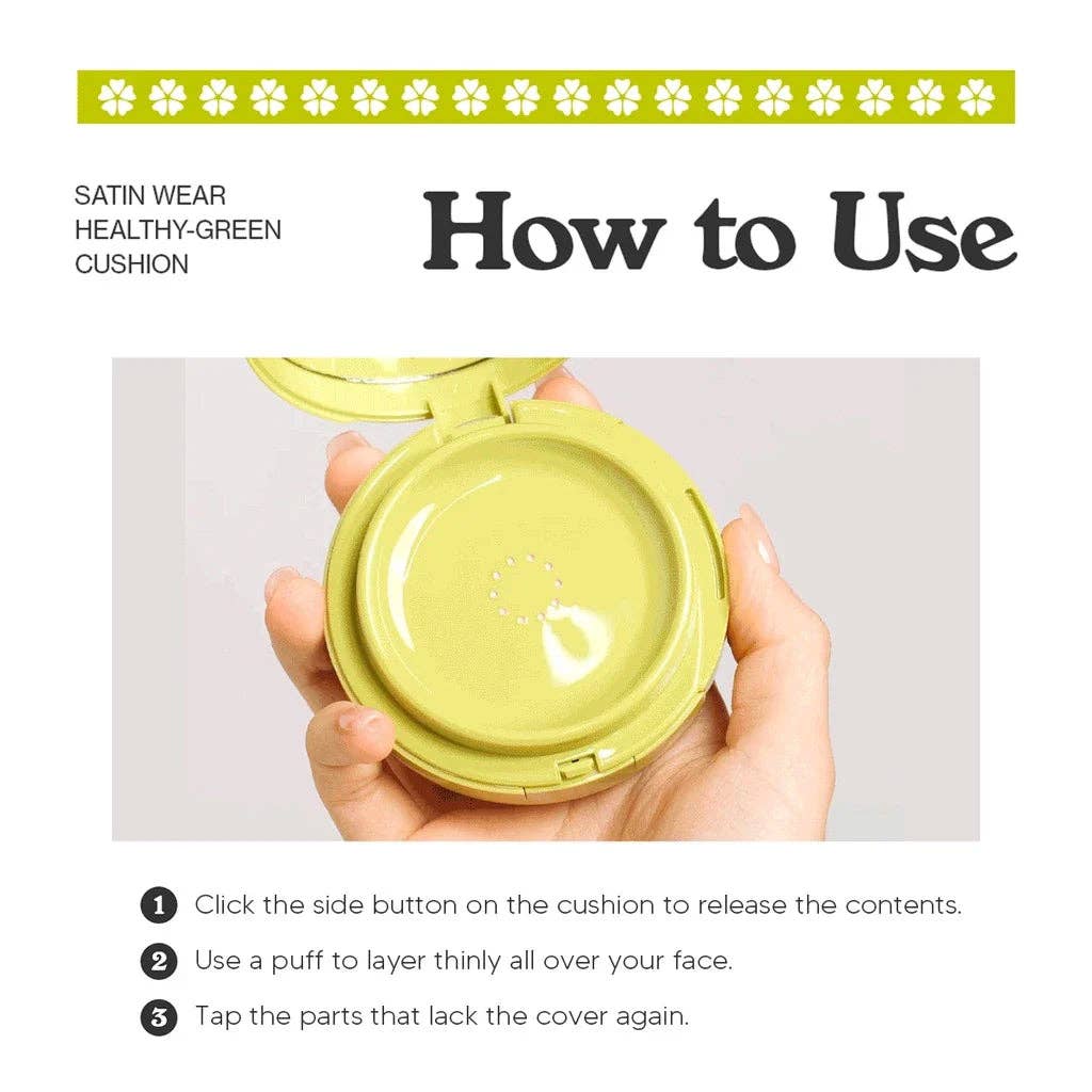 K Motives Beauty - Wholesale Foundation - Unleashia Satin Wear Healthy Green Cushion Refill SPF 3028
