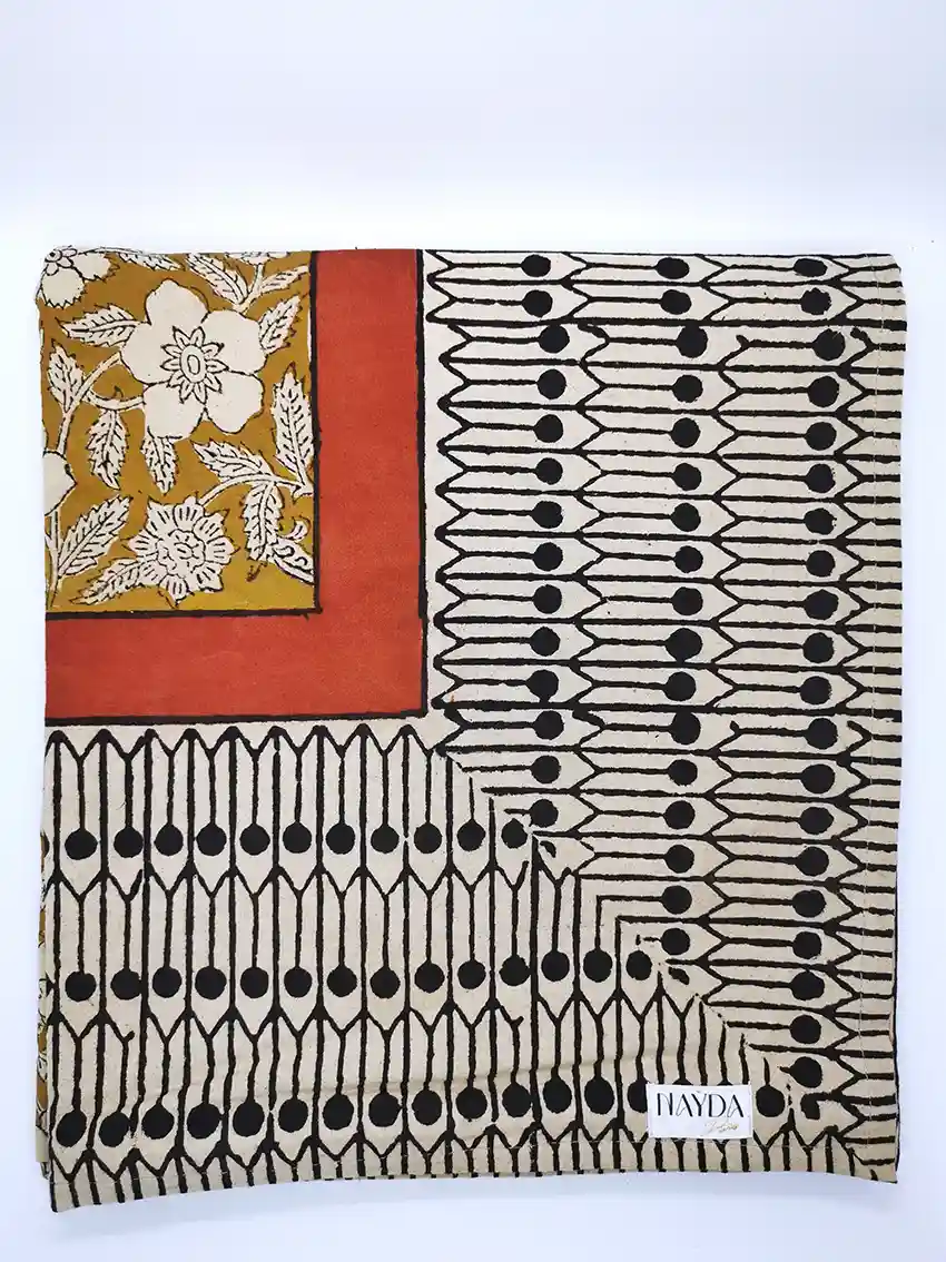 Nayda Diaries – Toalha de mesa por atacado – Toalha de mesa indiana retangular com flores e estampa em bloco Jaisalmer8