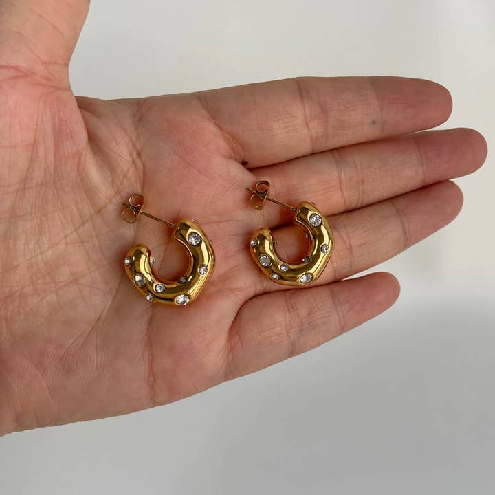 MeloMelo - Wholesale Hoop Earrings - Freya - Starburst Thick Nugget Creoles4