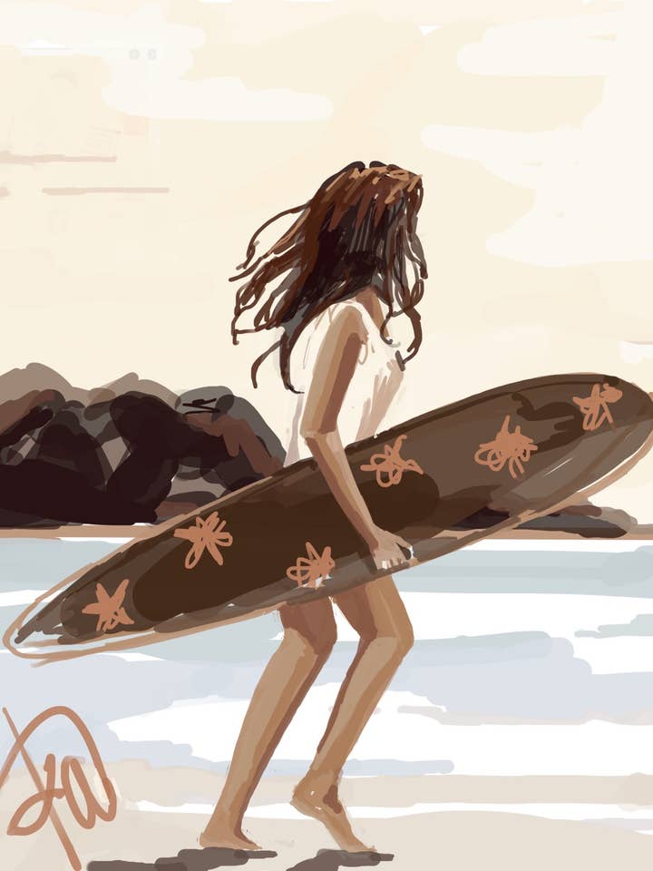 “Salt Chaser” 8x10 Unmatted OR 5x7 Matted Print for wholesale by The Painted Katie