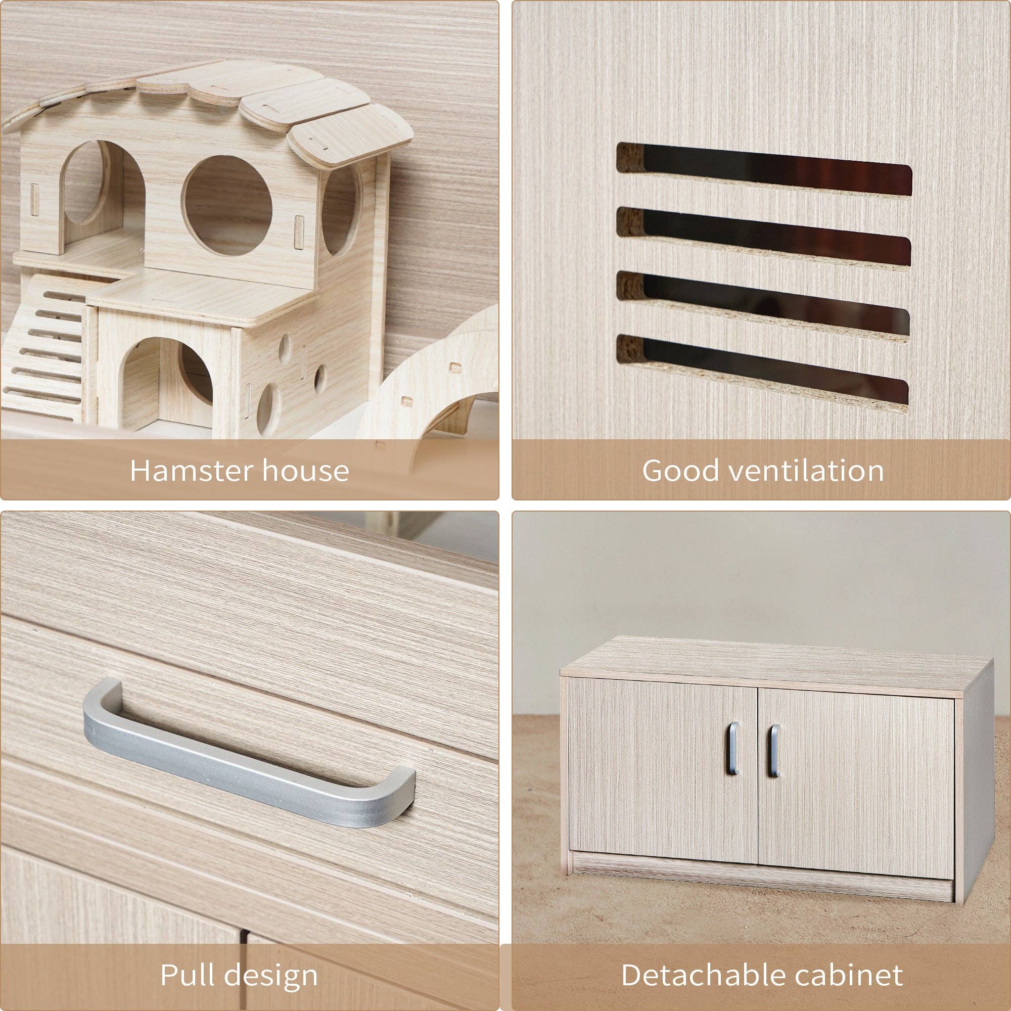 39F Inc. - Wholesale Pet Carrier - Cat/Dog - Natural Wood Small Pet Cage with Storage Cabinet 5