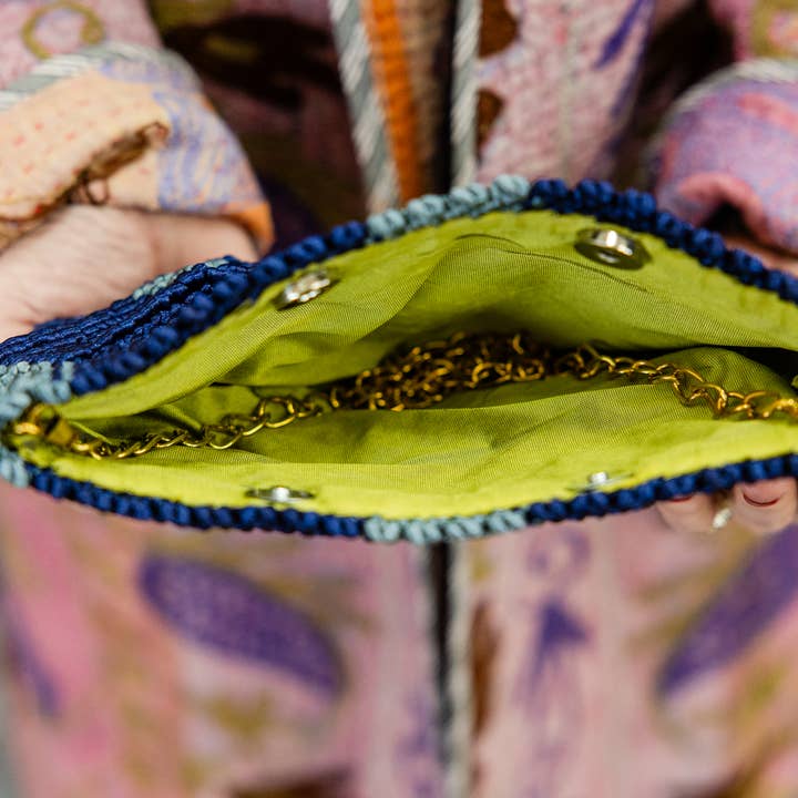 Rahab's Rope - Wholesale Clutch Bag - Women's - Handmade Macramé Clutch- Pink and Caramel5