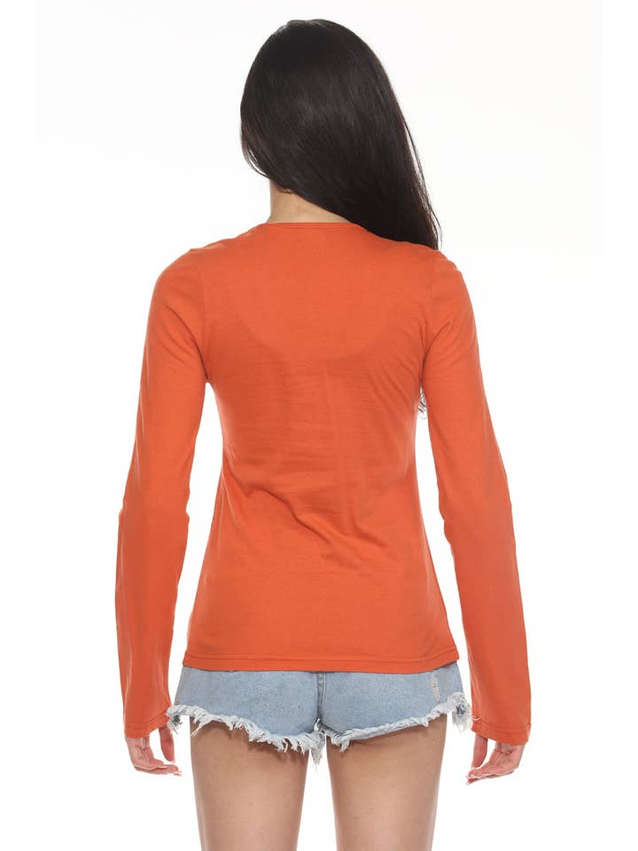 Lakhays Collection Inc. - Wholesale Screen Printed T-Shirt - Women's - Nirvana Henley Long Sleeve Tee3