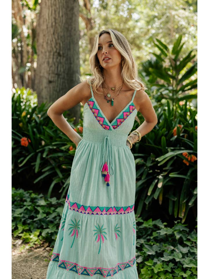 Piti Cuiti – Großhandel Kleid – Damen – LANGES KLEID SASHA AQUA5