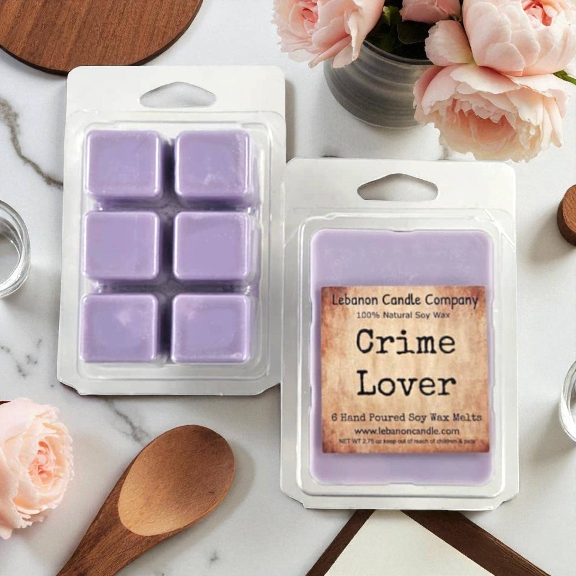 Lebanon Candle Company - Vendita all'ingrosso Cialde di cera - Cera Profumata Crime Lover, Soia Profumata, Non Tossica, Altamente Profumata, Fatta a Mano negli USA, 6 Cubetti, Cera di Soia Naturale, Profumo di Lunga Durata1