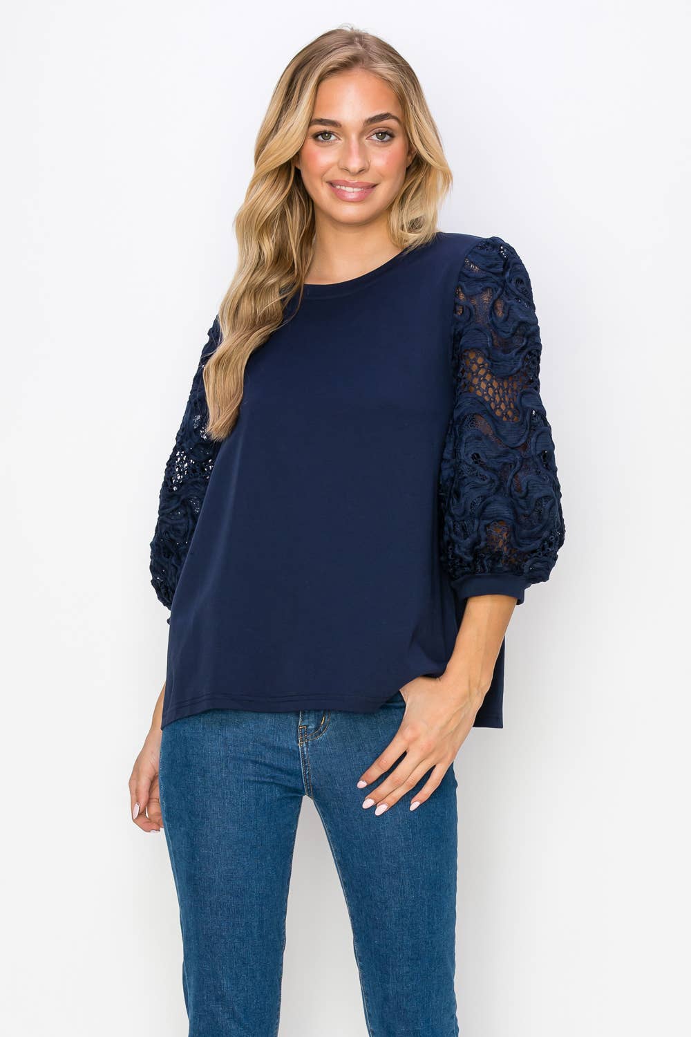 Joh Apparel - Wholesale Knit Top - Women's - Ruth Pointe Knit Top with Lace0
