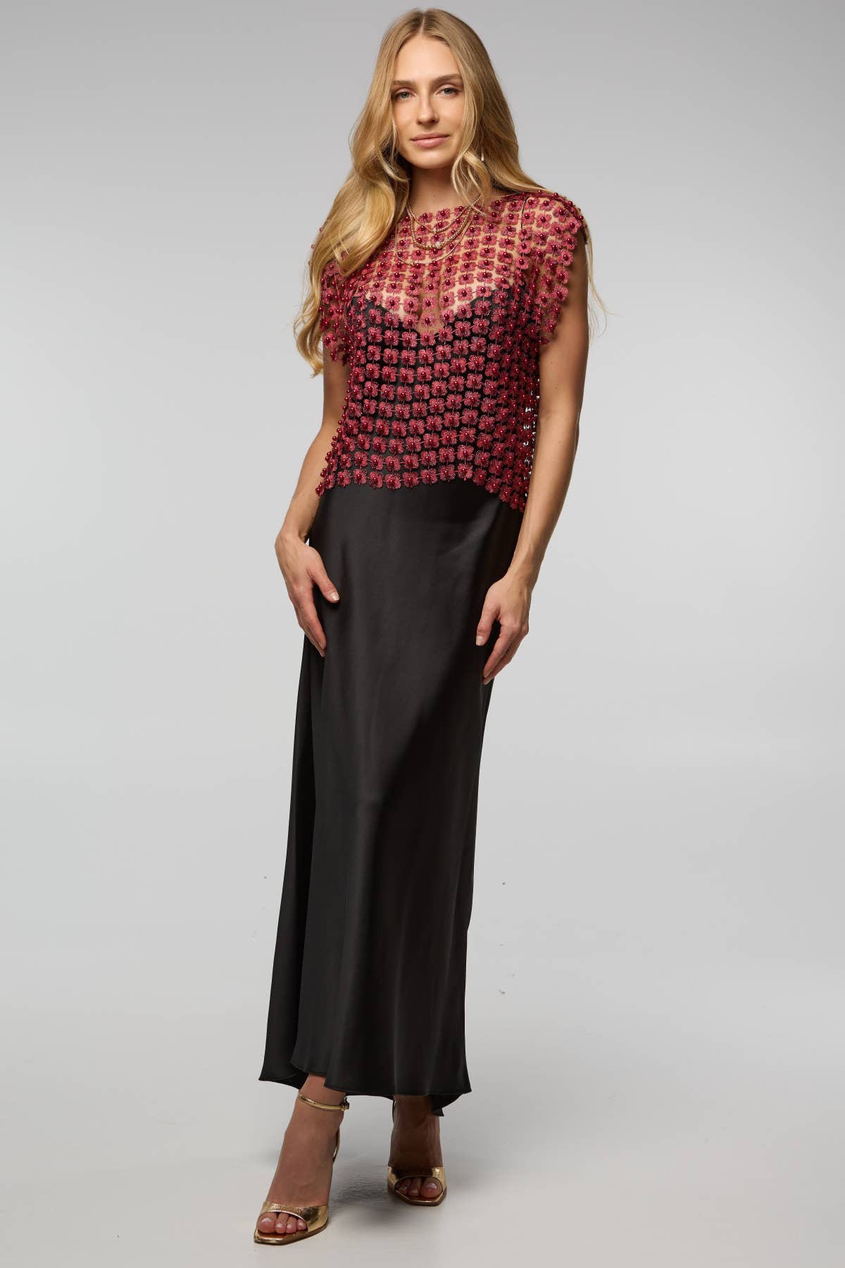 SAACHI - Wholesale Blouse - Women's - Floral Shell Pearl Capelet4