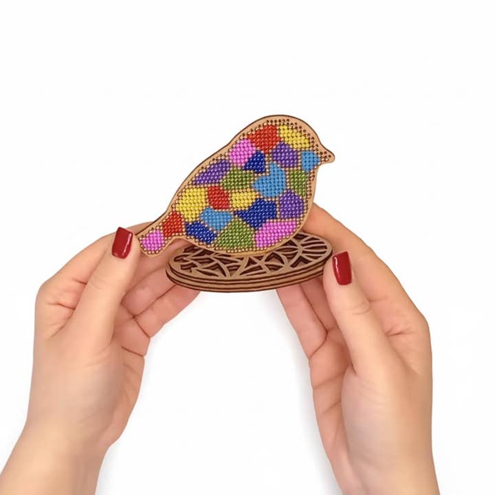 Kit de bordado com miçangas em madeira — Conjunto faça você mesmo (pássaro) por atacado de Artisan Chest