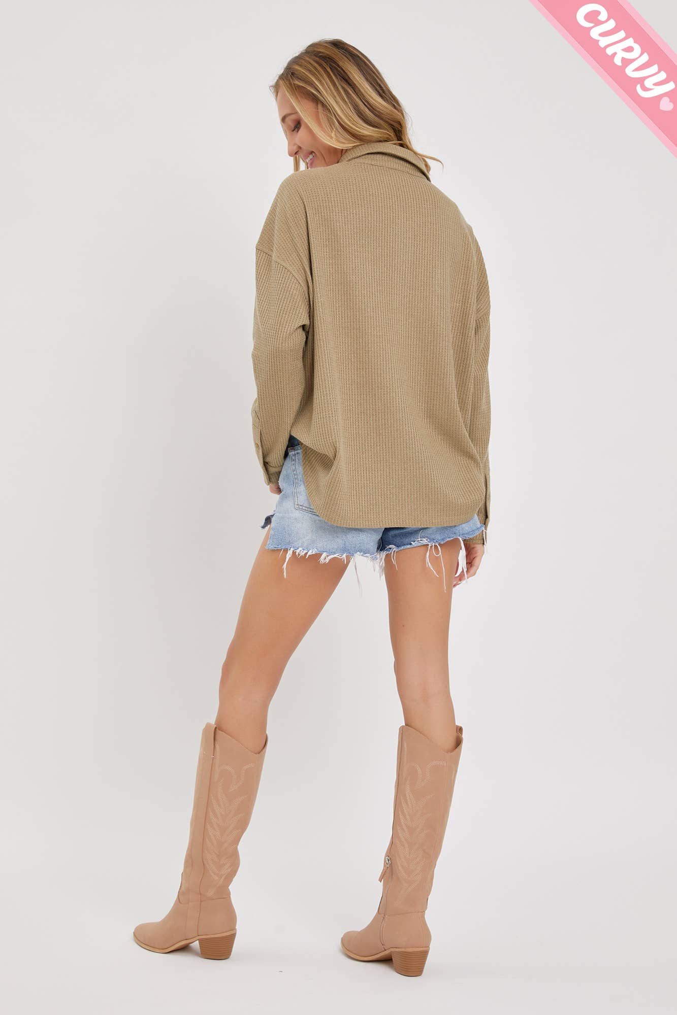 Sweet Lovely by Jen - Wholesale Button Down Shirt - Women&#x27;s - PLUS SIZE BUTTON DOWN OVERSIZED SHIRTS22