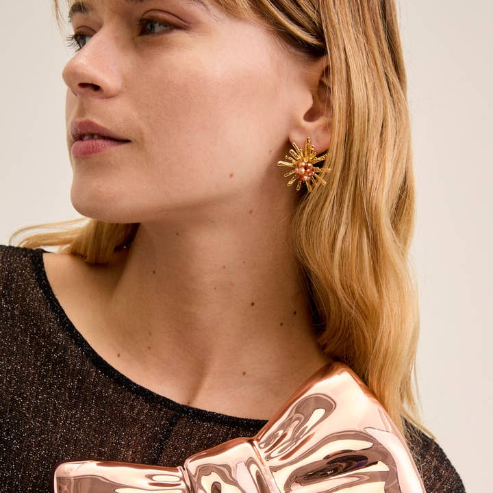 Pochette nœud métallique rose gold - N64 pour la vente par NALI'