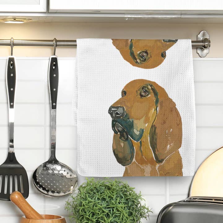 Bloodhound "Scout" Microfiber Waffle Kitchen Hand Towel - 1pc for wholesale by Blue Cava